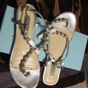 Silver and pearl sandals